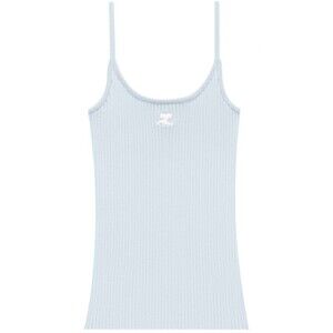 Courrèges Ribbed Knit Tank Top With Spaghetti Straps - NWT